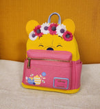 Winnie the Pooh Flower Crown Pink Flocked Mini Backpack