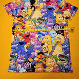 Cakeworthy Care Bears x Sesame Street AOP Unisex Tee Shirt Medium