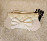 Minnie Mouse Wedding Iridescent Quilted Bow Wristlet Wallet