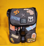 Loungefly Disney Pixar Cars Radiator Springs Patches Mini Backpack Sak Grey