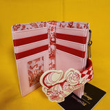 Loungefly Disney Alice in Wonderland Tonal Cheshire Cat Floral Flap Wallet