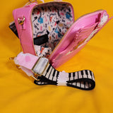 Loungefly Disney The Aristocats Figural Piano Pink Glitter Crossbody Handbag