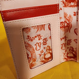 Loungefly Disney Alice in Wonderland Tonal Cheshire Cat Floral Flap Wallet