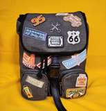 Loungefly Disney Pixar Cars Radiator Springs Patches Mini Backpack Sak Grey