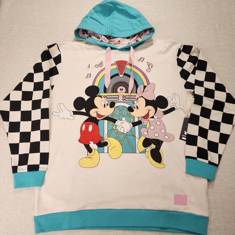 Mickey and Minnie Date Night Diner Jukebox Hoodie Unisex XL