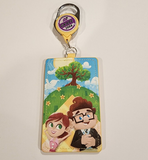 Pixar UP Carl & Ellie Picnic Retractable Lanyard ID Holder