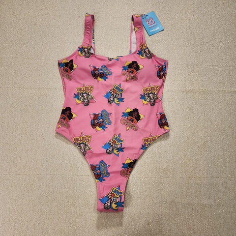 Barbie California Dream Pink One Piece Swim Suit Bathing Suit L