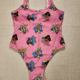 Barbie California Dream Pink One Piece Swim Suit Bathing Suit L