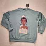 Princess Anime Tiana Sweatshirt Crewneck Pullover Womens L