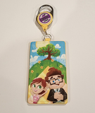 Pixar UP Carl & Ellie Picnic Retractable Lanyard ID Holder
