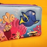 Loungefly Disney Pixar Finding Nemo Dory, Marlin, & Nemo Flap Glitter Wallet