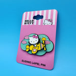 Hello Kitty Yellow Plane Sliding Slide Enamel Pin