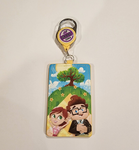 Pixar UP Carl & Ellie Picnic Retractable Lanyard ID Holder