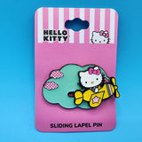 Hello Kitty Yellow Plane Sliding Slide Enamel Pin
