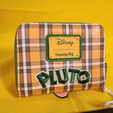 Loungefly Disney Pluto 95th Anniversary Plaid Zip Around Wallet NEW