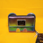 Mickey Mouse Oil Slick Iridescent Cosplay Zip Around Wallet