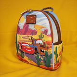 Loungefly Disney Pixar Cars Lightning McQueen and Mater Desert Mini Backpack