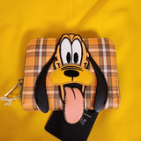 Loungefly Disney Pluto 95th Anniversary Plaid Zip Around Wallet NEW