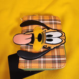 Loungefly Disney Pluto 95th Anniversary Plaid Zip Around Wallet NEW