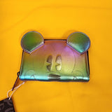 Mickey Mouse Oil Slick Iridescent Cosplay Zip Around Wallet