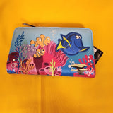 Loungefly Disney Pixar Finding Nemo Dory, Marlin, & Nemo Flap Glitter Wallet