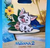 Disney Moana 2 PUA Pig Plumeria Flower Enamel Pin Monogram