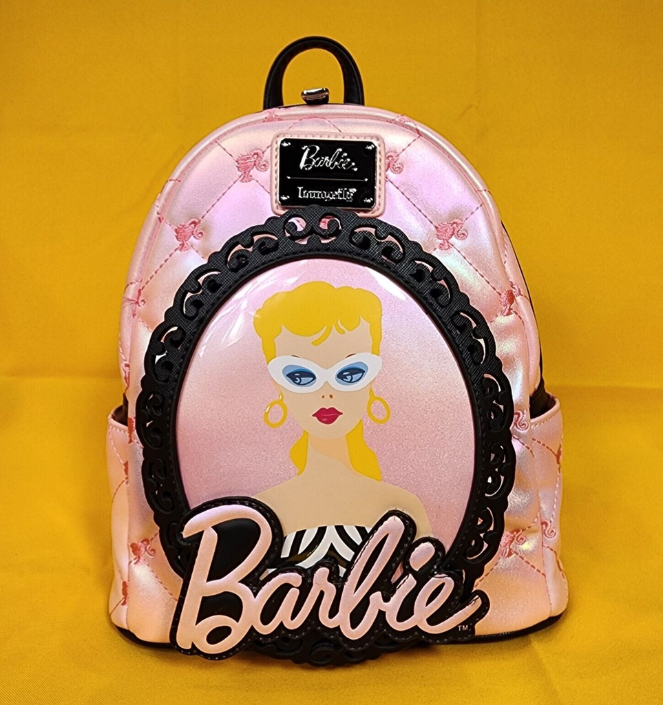 barbie mini backpack Barbie Iridescent the Original Barbie 1959 Quilted Pink Mini Backpack – Get Lojos Mojo