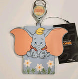 Dumbo Elephant Ears Floral Retractable Lanyard ID Holder