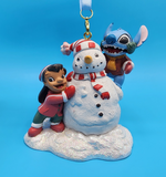 Disney Lilo and Stitch With Snowman Sketchbook Christmas Ornament