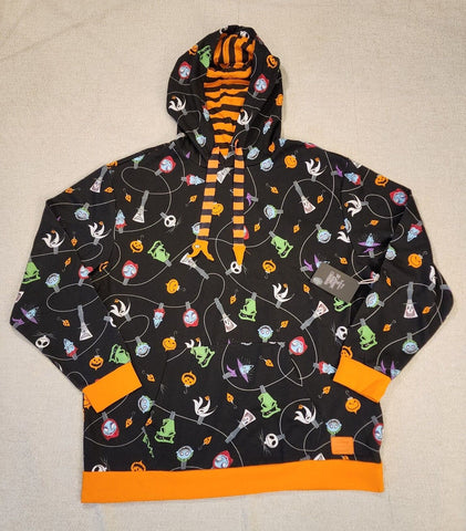 NBC Christmas Tree String Ornaments Unisex Hoodie Size XLarge
