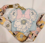 Minnie Mouse Bow Floral Figural Lanyard ID Holder