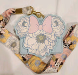 Minnie Mouse Bow Floral Figural Lanyard ID Holder