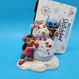 Disney Lilo and Stitch With Snowman Sketchbook Christmas Ornament