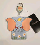 Dumbo Elephant Ears Floral Retractable Lanyard ID Holder
