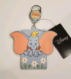 Dumbo Elephant Ears Floral Retractable Lanyard ID Holder