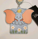 Dumbo Elephant Ears Floral Retractable Lanyard ID Holder
