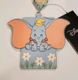 Dumbo Elephant Ears Floral Retractable Lanyard ID Holder