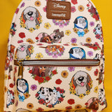 Loungefly Disney Dogs Floral Portaits Hearts AOP Mini Backpack