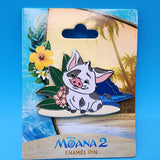 Disney Moana 2 PUA Pig Plumeria Flower Enamel Pin Monogram
