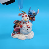 Disney Lilo and Stitch With Snowman Sketchbook Christmas Ornament