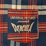 Cakeworthy Universal Monsters Dracula Flannel Blue Red Halloween Shirt XL