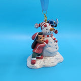 Disney Lilo and Stitch With Snowman Sketchbook Christmas Ornament