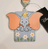 Dumbo Elephant Ears Floral Retractable Lanyard ID Holder