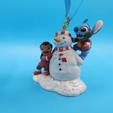 Disney Lilo and Stitch With Snowman Sketchbook Christmas Ornament