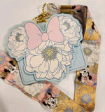 Minnie Mouse Bow Floral Figural Lanyard ID Holder