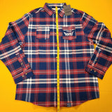 Cakeworthy Universal Monsters Dracula Flannel Blue Red Halloween Shirt XL