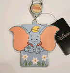 Dumbo Elephant Ears Floral Retractable Lanyard ID Holder