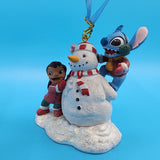 Disney Lilo and Stitch With Snowman Sketchbook Christmas Ornament