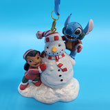 Disney Lilo and Stitch With Snowman Sketchbook Christmas Ornament
