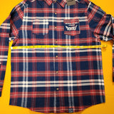Cakeworthy Universal Monsters Dracula Flannel Blue Red Halloween Shirt XL